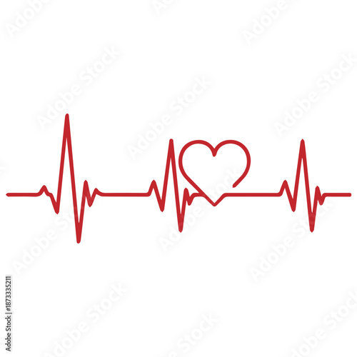 ECG heartbeat line, cardiogram pulse line vector.