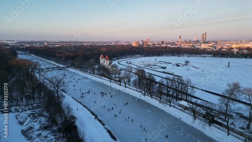 Winterlandschaft Leipzig Weiße Elster