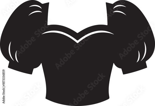 Black puff sleeve top with sweetheart neckline