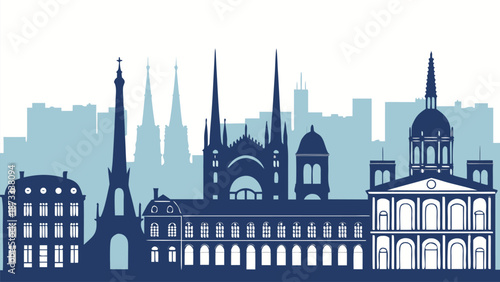 A striking cityscape depiction of milan s iconic architecture in a dark and dramatic silhouette