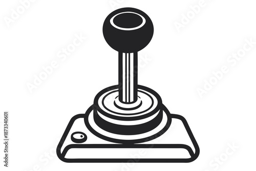 Classic manual transmission gear lever side profile art