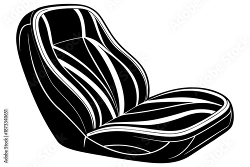 Modern car seat side profile with smooth curved lines