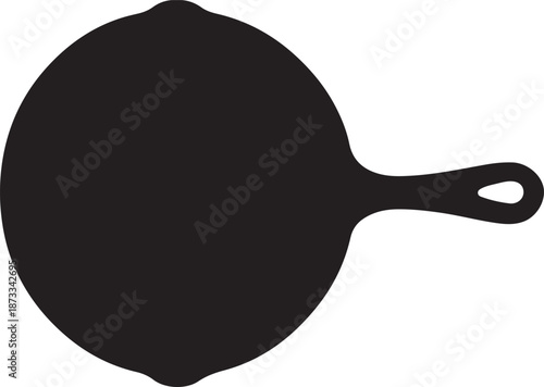 Black cast iron skillet silhouette