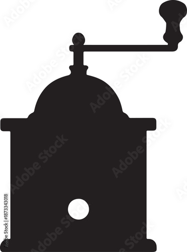 Black silhouette of a coffee grinder kitchen