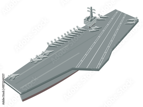 原子力空母のイラスト｜nuclear aircraft carrier illustration