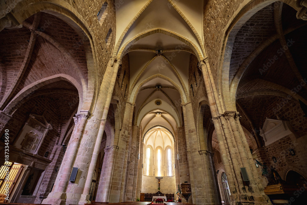 Obraz premium Interior of the medieval church of El Salvador in Cifuentes, Castilla-La Mancha, Spain