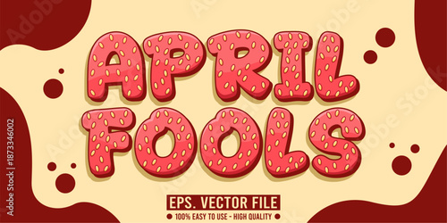 april fools editable text effect concept, vector eps file
