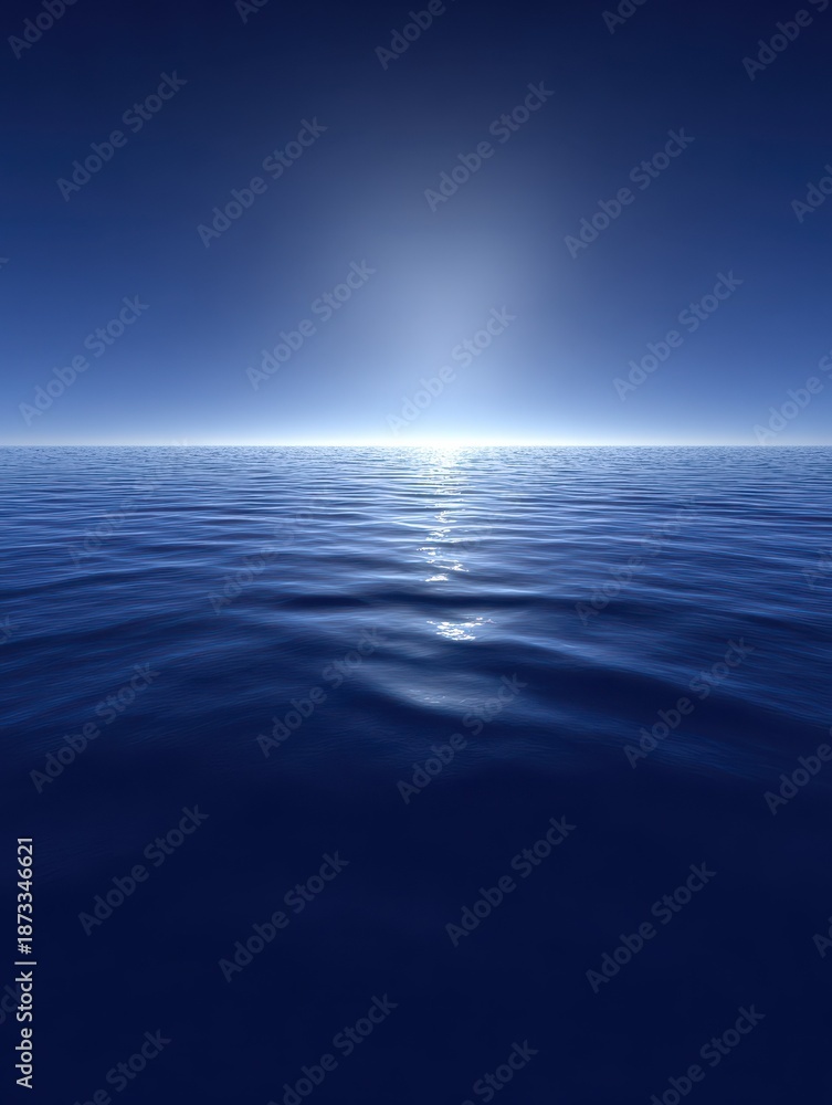Obraz premium serene blue seas stretching towards the peaceful unblemished sky in a harmonious horizon view ideal for minimalist designs
