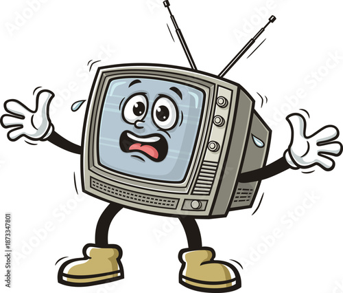 Old television mascot cartoons are panicking and scared