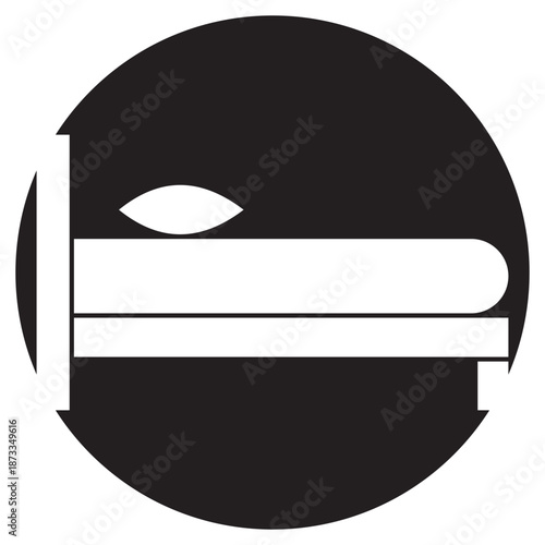 Bed Icon, Luxury Sleep Comfort, Modern Bedroom Furniture, Perfect Rest Space, vector
