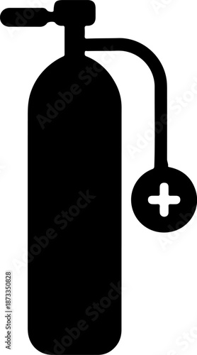 Oxygen Cylinder Medical Silhouette Icon