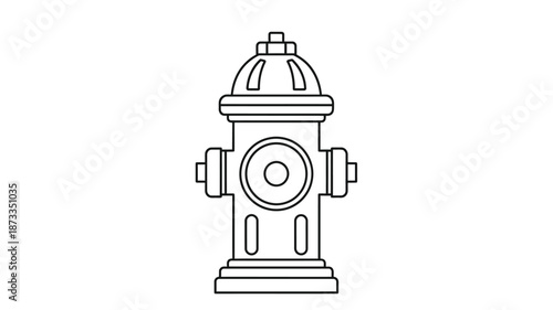 Simple line drawing of a classic fire hydrant a safety feature for urban environments