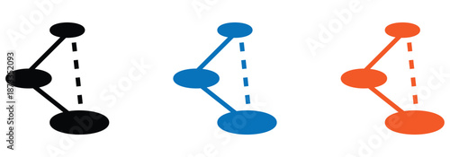 Abstract connection diagram showcasing direct and indirect pathways in multiple colors