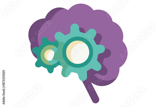Brain with Gears and Cogs Inside.