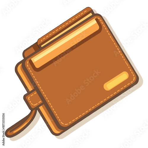 Brown Leather Wallet with Card Slot.