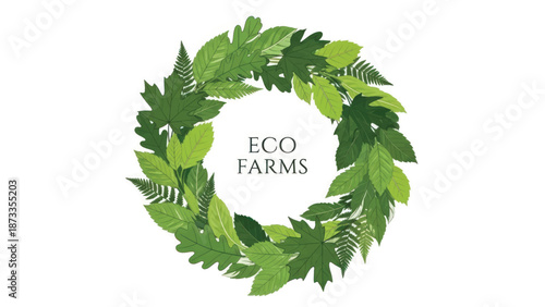 Eco Farms Logo Emphasizing Greenery and Sustainable Agriculture.