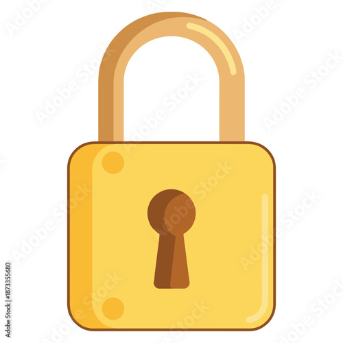 Unlocked Padlock with Keyhole Front View.