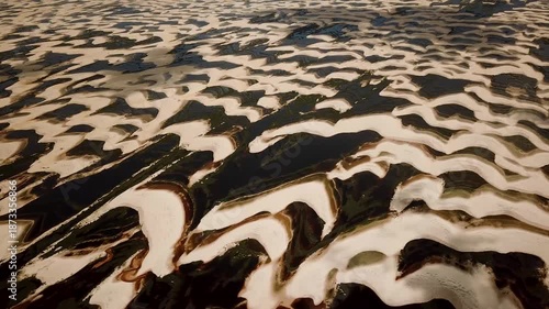 Lencois Maranhenses National Park drone view of dunes and lagoons - Rota Lagoa Azul, Maranhao, Brazil. High quality 4k footage