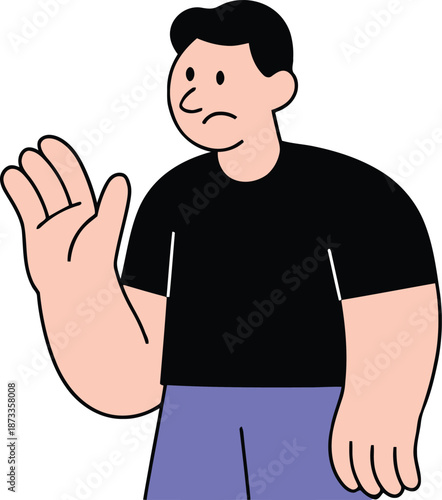 Man Refusing Gesture Illustration
