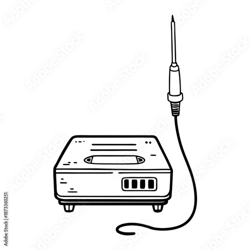 Ultrasonic scaler for dental cleaning procedures in black and white style with healthcare focus