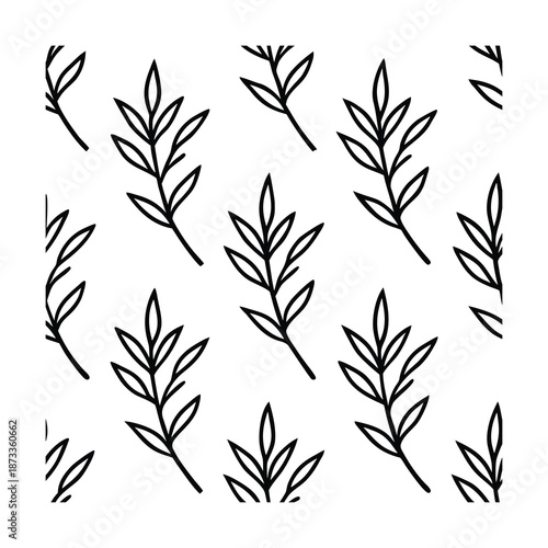 micro botanical twig seamless pattern