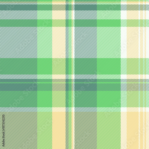 Full background check textile, free seamless tartan texture. Event fabric pattern vector plaid in green and teal colors.