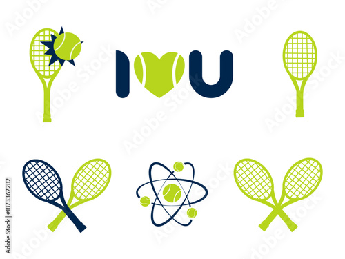 Hand-Drawn Tennis Vector Set: Tennis Balls & Racket Illustrations.