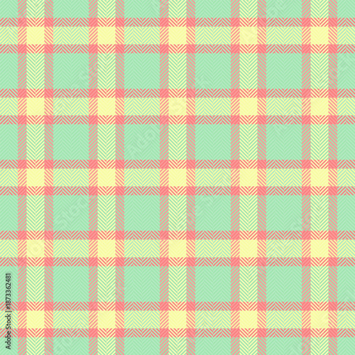 Diamond textile check seamless, bedroom background texture fabric. Part tartan pattern plaid vector in light and red colors.