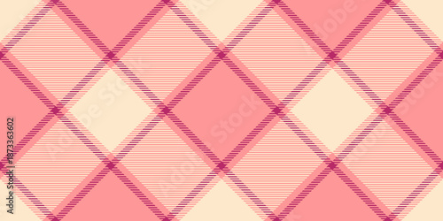 Skirt tartan background textile, naked fabric texture check. Contour pattern plaid seamless vector in red and blanched almond colors.
