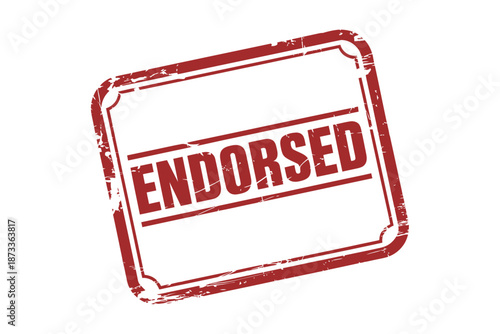 A red stamp with the word Endorsed on a white background