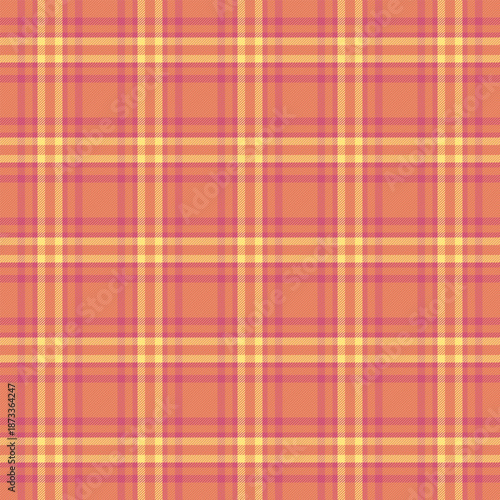 Nostalgic fabric seamless vector, perfection texture background tartan. Individuality textile plaid pattern check in red and yellow colors.