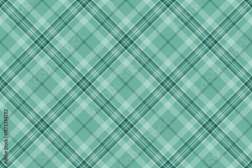 Row plaid check tartan, design textile background vector. Purity fabric seamless pattern texture in teal and light colors.