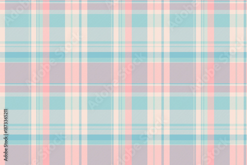 Sensual seamless pattern check, silky textile fabric texture. Small vector background tartan plaid in light and cyan colors.