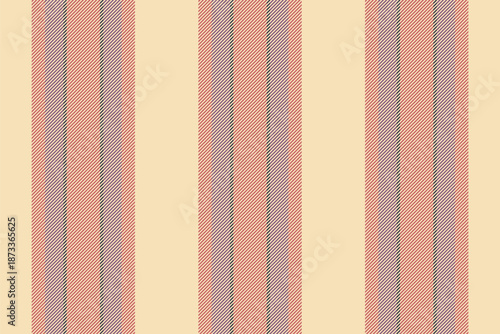 Popular fabric texture vector, birthday card background stripe vertical. Rich lines seamless pattern textile in wheat and red colors.