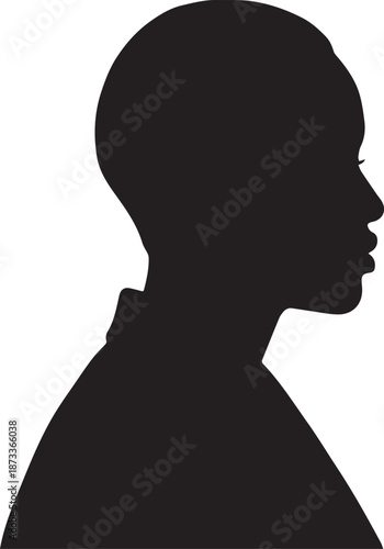 Silhouette of a young boy's head and shoulders