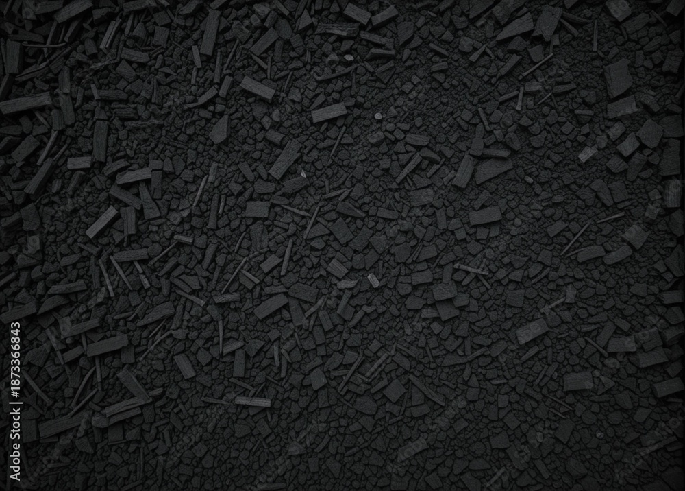 Fototapeta premium Charcoal Pieces Texture Background Filling the Entire Frame