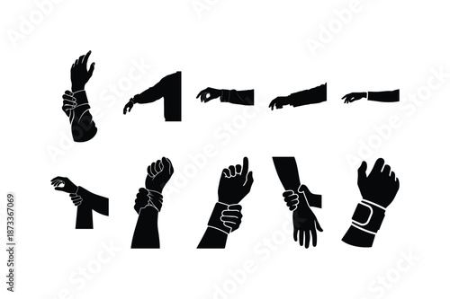 Hand Holding Sleeve Affection Silhouette