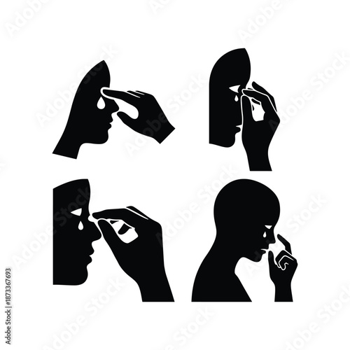 Hand Wiping Tear Comfort Silhouette