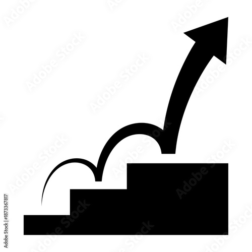 階段をジャンプアップする矢印