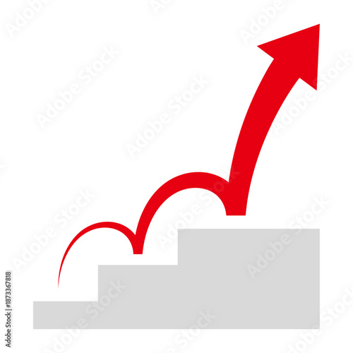 階段をジャンプアップする矢印