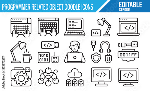 Technology and data icon pack for designers.