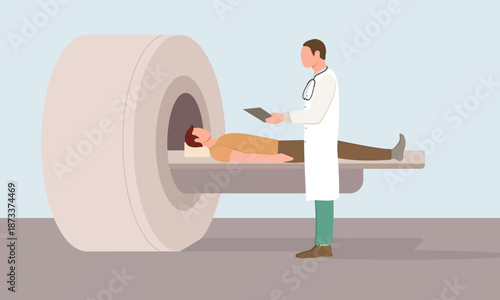 Male patient examination in a clinic with a doctor.