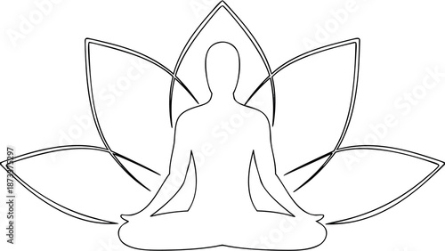 Serene person meditating in lotus position for inner peace