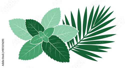 detailed leaves, green leaves, tropical foliage, lush vegetation, vibrant colors, botanical illustration, natural elements, high quality, intricate details, realistic rendering, digital art
