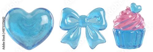 3D Sticker Set with Mixed Illustrations, Cute Kawaii Candy Icons & Girly Accessory – Ultimate Collection for Valentine's Day