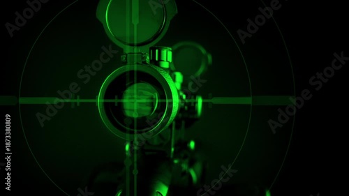 Sniper Rifle Night Vision View With Scope Graphic
