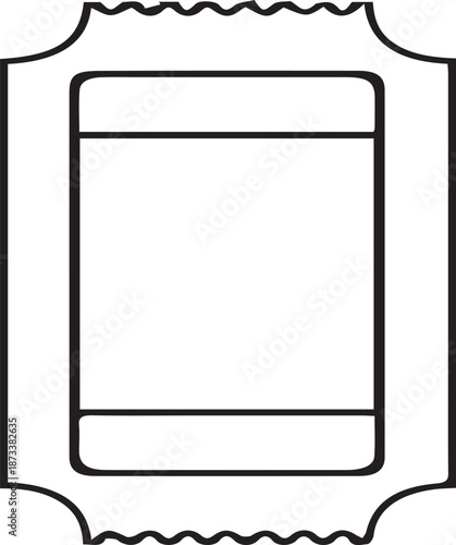 Ticket Stub Admit One Black White Simple Vector Illustration