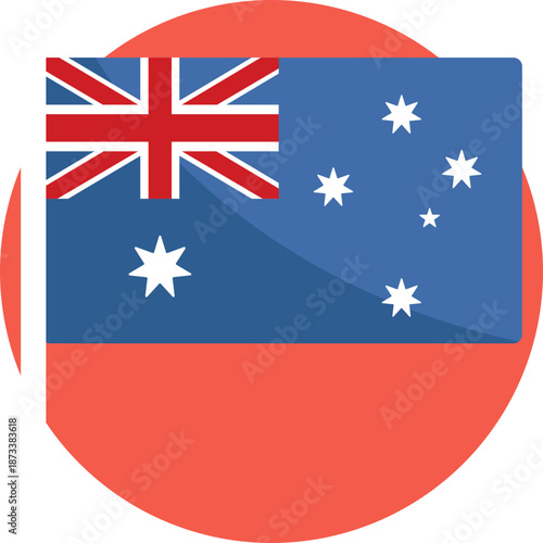 A simple icon representing the national flag of Australia, featuring the Union Jack, the Commonwealth Star, and the Southern Cross on a blue background.