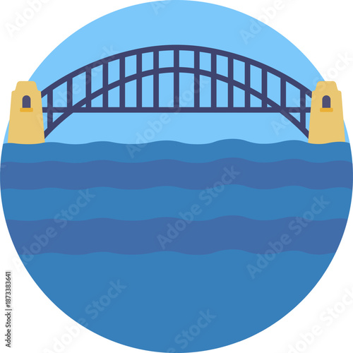 A minimal bridge icon representing Australia’s iconic engineering landmarks and major transport connections.
