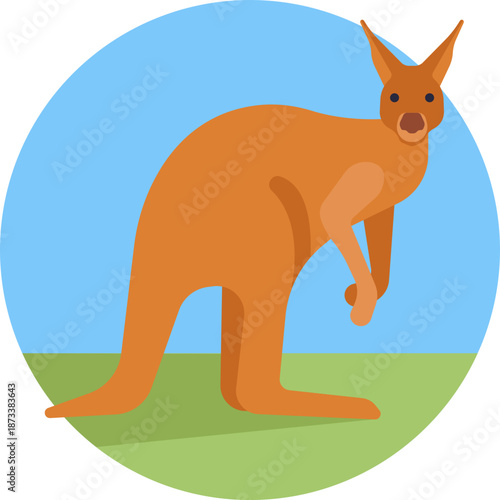 A simplified kangaroo silhouette representing Australia’s most recognizable native animal and a symbol of the country’s wildlife and identity.
